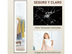 Espejo de pie Nerpio Homcom luz LED ajustable gris 160x40 cm