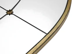 Espejo de ventana de metal, ancho 80 x alto 150 cm, oro antiguo, PALMYRE