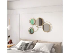 Espejo decorativo Dilux Homcom 4 espejos dorado 68x110x2 cm