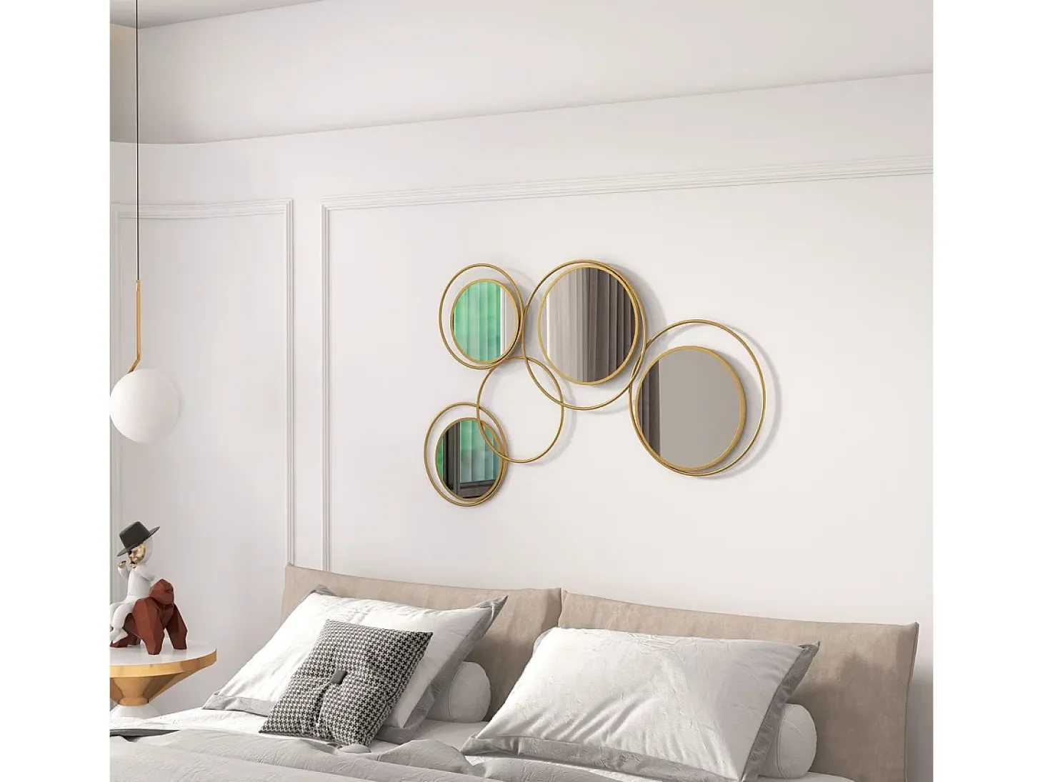 Espejo decorativo Dilux Homcom 4 espejos dorado 68x110x2 cm