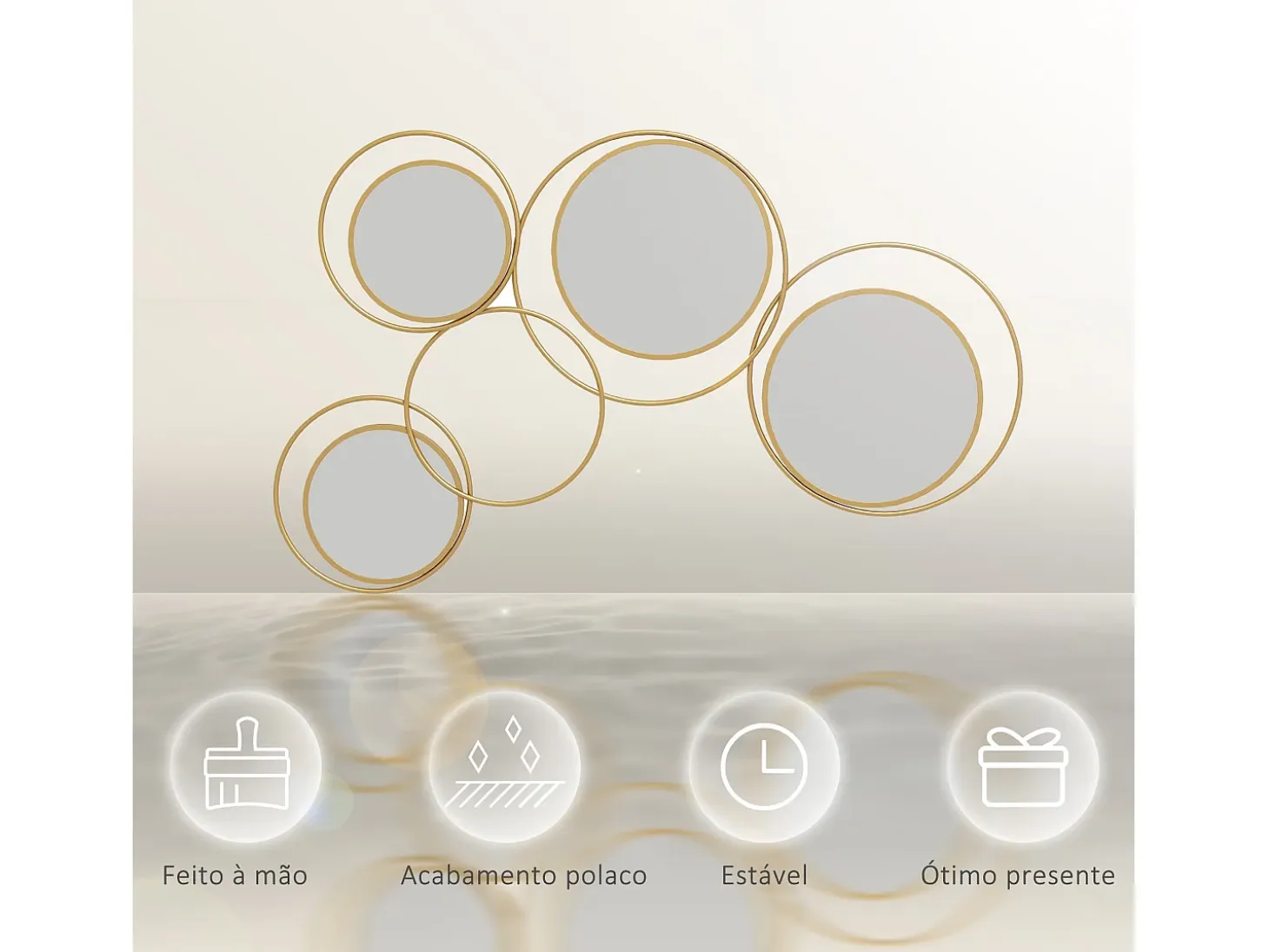 Espejo decorativo Dilux Homcom 4 espejos dorado 68x110x2 cm