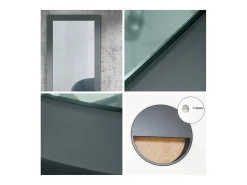 Espejo Enigma 89, espejo de pared con marco de estilo moderno, Fiordo verde (89 x 45 cm)