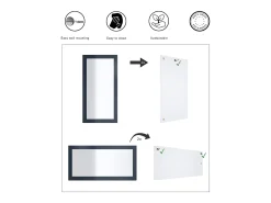 Espejo Enigma 89, espejo de pared con marco de estilo moderno, Azul real (89 x 45 cm)