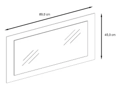 Espejo Enigma 89, espejo de pared con marco de estilo moderno, Azul real (89 x 45 cm)