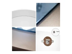 Espejo Globe 80 cm, Espejo de Pared Redondo Decorativo para Recibidor y Sala de Estar con Marco de MDF en negro de alto brillo