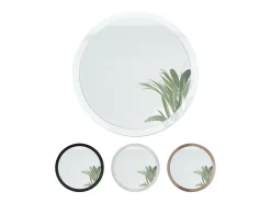 Espejo Globe 80 cm, Espejo de Pared Redondo Decorativo para Recibidor y Sala de Estar con Marco de MDF en blanco de alto brillo