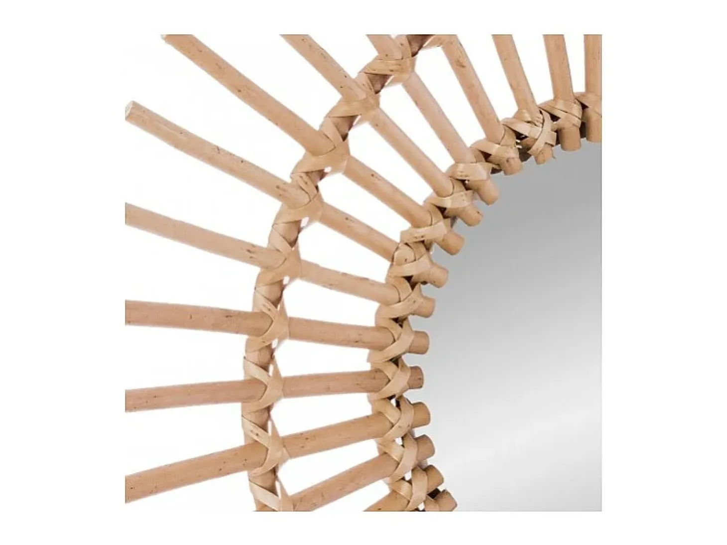 Espejo grande de rattan marrón 58x23,5cm