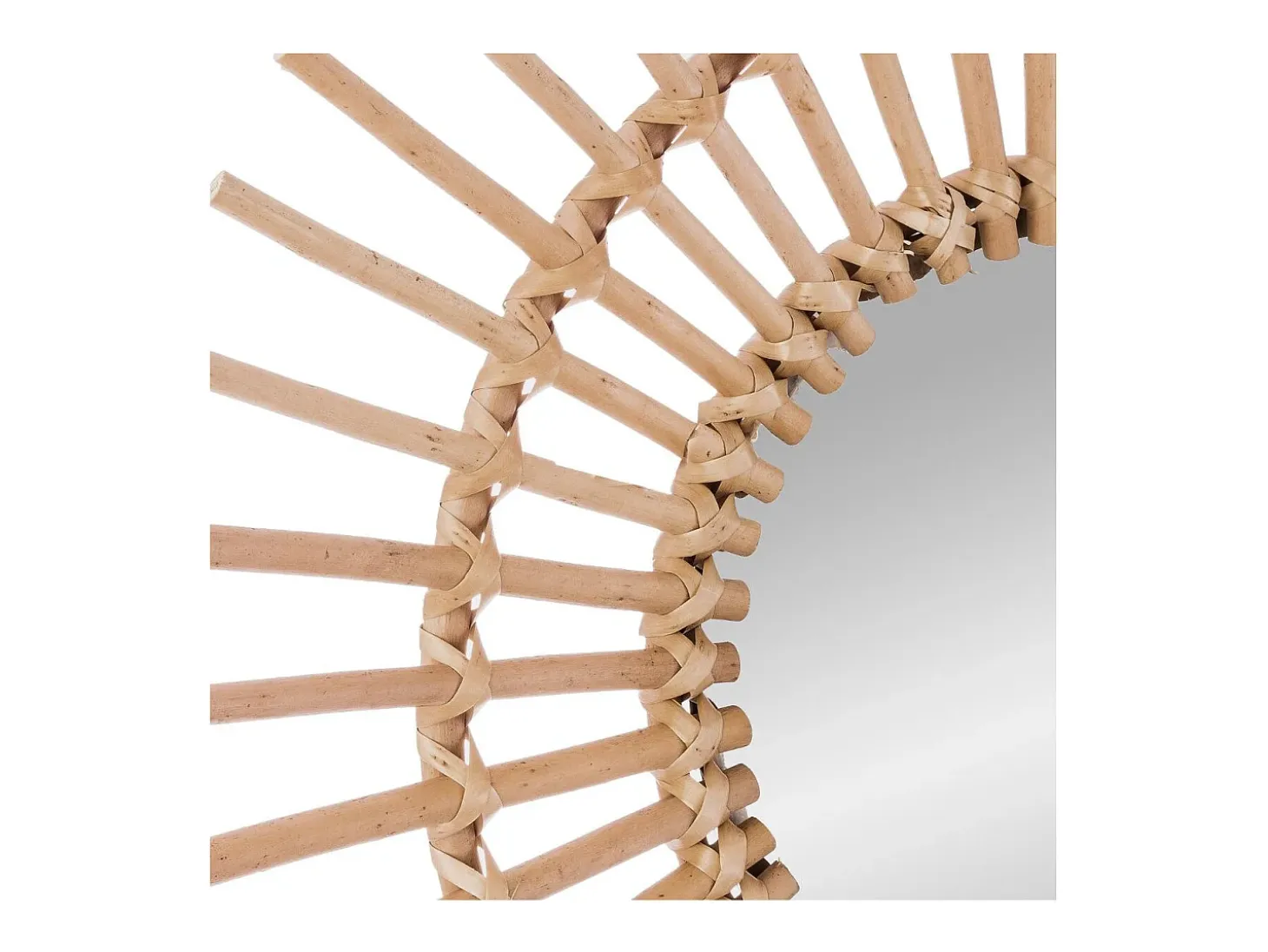 Espejo grande de rattan marrón 58x23,5cm