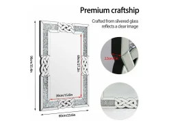 Espejo grande decorativo rectangular, espejo de pared decorativo, espejos de pared, marco de diseño para el hogar, 90x60cm