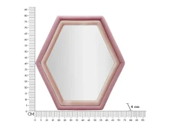 Espejo hexagonal de pared moderno con marco de terciopelo rosa Tony