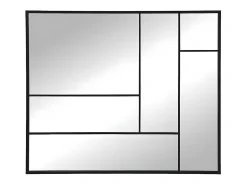 Espejo industrial desestructurado de metal - Ancho 150 x Alt. 130 cm - Negro - MALDONIA