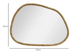Espejo Kendra Homcom forma irregular marco madera natural 50x70x2,1 cm