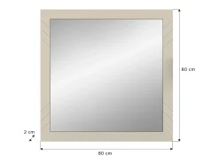 Espejo LUNA - Beige mate - Cuadrado 80x80 cm - Para colgar