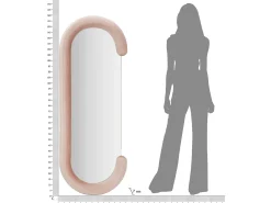 Espejo moderno de pared o de pie en terciopelo 60x160cm Chantal - Rosa