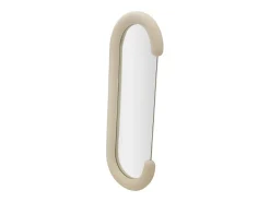 Espejo moderno de pared o de pie en terciopelo 60x160cm Chantal - Crema