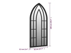 Espejo Negro 100x45 cm Hierro para uso interior
