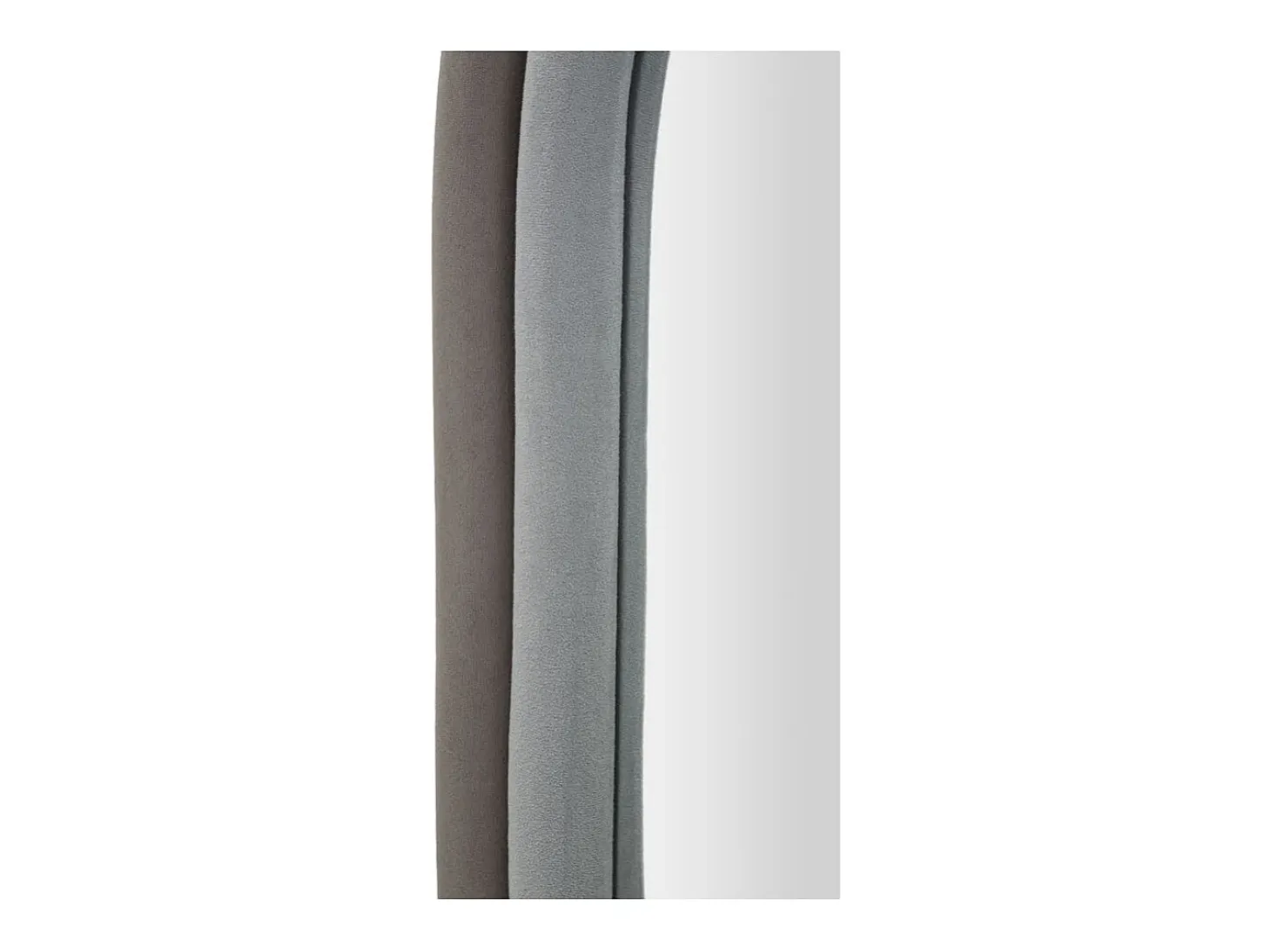 Espejo ovalado de pared con marco de terciopelo gris 90x60x4cm Antony