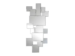 Espejo pared desestructurado AROL - 120 x 2 x 53 cm - Acero inoxidable y MDF - Plateado