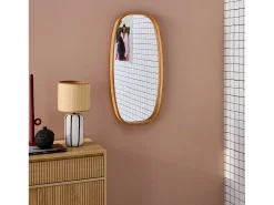 Espejo rectangular de madera decorativo de pared madera clara