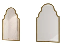 Espejo rectangular de pared de metal con marco de hierro, color bronce (61 x 3 x 101 cm)