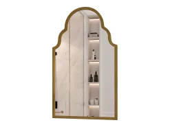 Espejo rectangular de pared de metal con marco de hierro, color bronce (61 x 3 x 101 cm)