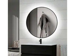 Espejo redondo con iluminación decorativa LED Zeus para baño y hogar