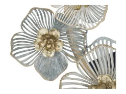 Espejo redondo de pared con decoraciones florales 3D Amy