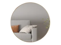 Espejo redondo RIO – Ø80 cm – Acabado en roble envejecido – MDF con decoración de madera – Diseño natural y de tendencia