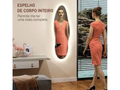 Espejo Tempo Homcom con luz LED transparente 120x40x3 cm