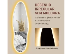 Espejo Tempo Homcom con luz LED transparente 120x40x3 cm