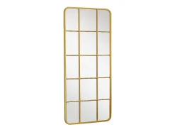 Espejo ventana de estilo art deco de metal - L. 60 x Alt. 140 cm - Dorado - SCIARA