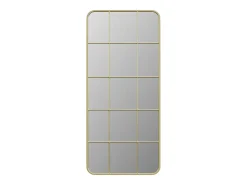 Espejo ventana de estilo art deco de metal - L. 60 x Alt. 140 cm - Dorado - SCIARA