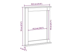 Espejo VIGO Blanco 55,5 x 5 x 70 cm Madera maciza de pino