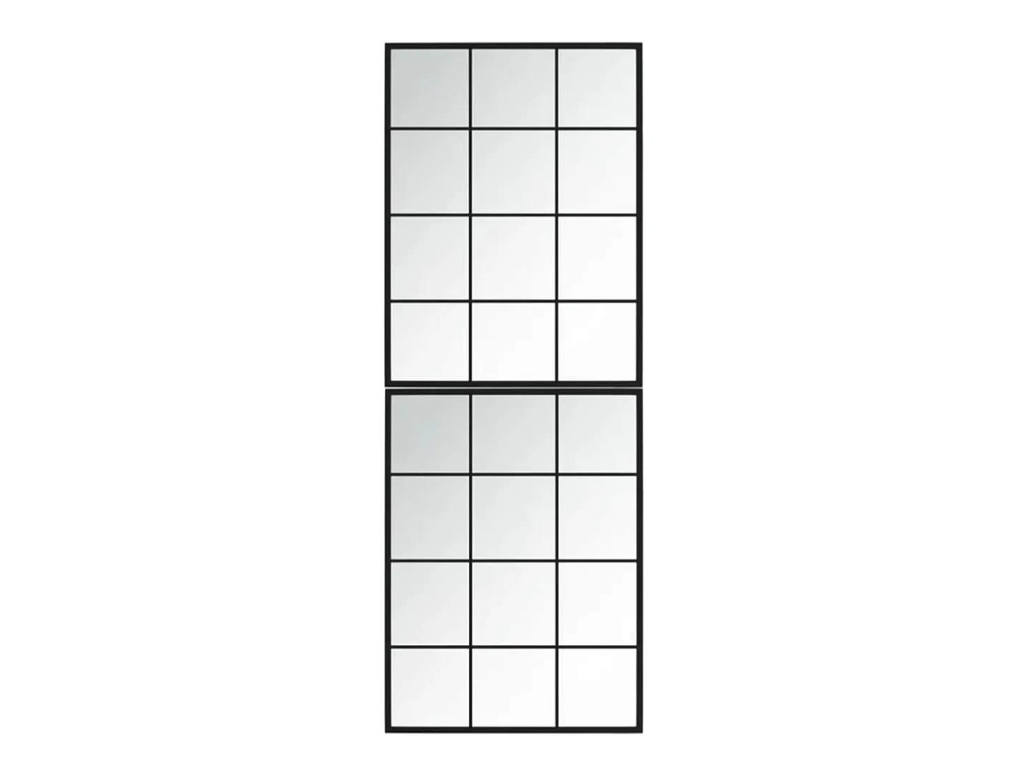 Espejos de pared 2 piezas negro 80x60 cm metal