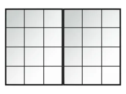Espejos de pared 2 piezas negro 80x60 cm metal