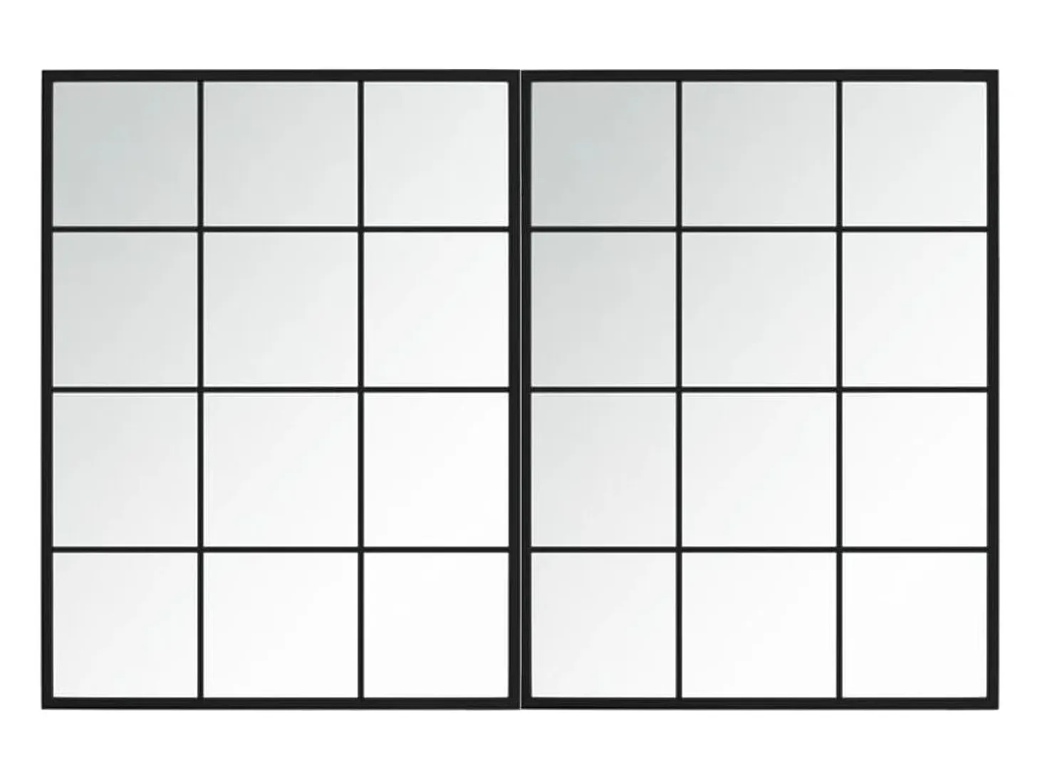 Espejos de pared 2 piezas negro 80x60 cm metal