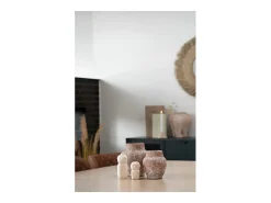 Estatuilla de decoración en cemento beige 5.5 x 5.5 x 10 cm