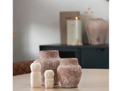 Estatuilla de decoración en cemento beige 5.5 x 5.5 x 10 cm