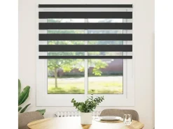 Estor cebra negro 130x150 cm ancho tejido 125,9 cm poliéster