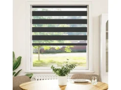 Estor cebra negro 110x150 cm ancho tela 105,9 cm poliéster