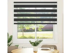 Estor cebra negro 140x150 cm ancho tela 135,9 cm poliéster