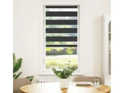 Estor cebra negro 55x150 cm ancho tela 50,9 cm poliéster