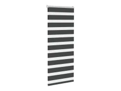 Estor cebra negro 55x150 cm ancho tela 50,9 cm poliéster