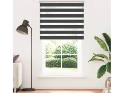 Estor cebra negro 130x200 cm ancho tejido 125,9 cm poliéster