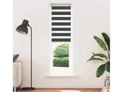 Estor cebra negro 55x200 cm ancho tela 50,9 cm poliéster