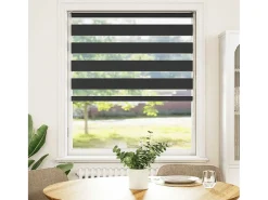 Estor cebra negro 100x100 cm ancho tejido 95,9 cm poliéster