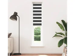 Estor cebra negro 40x200 cm ancho tela 35,9 cm poliéster