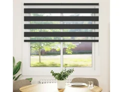 Estor cebra negro 145x150 cm ancho tela 140,9 cm poliéster