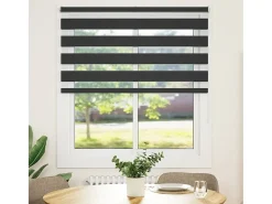 Estor cebra negro 125x150 cm ancho tela 120,9 cm poliéster