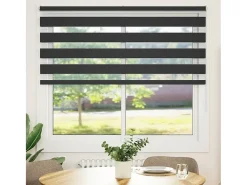Estor cebra negro 155x150 cm ancho tela 150,9 cm poliéster